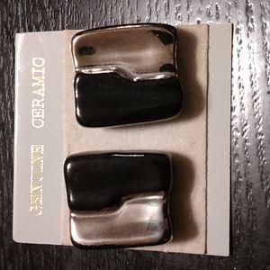 Painted ceramic post earrings